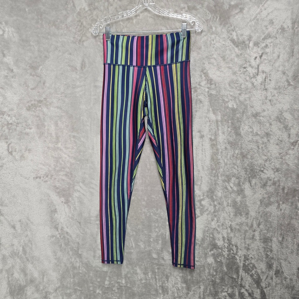 Yoga Pants Women S Rainbow Striped High Rise Performance‎ Leggings Athleisure